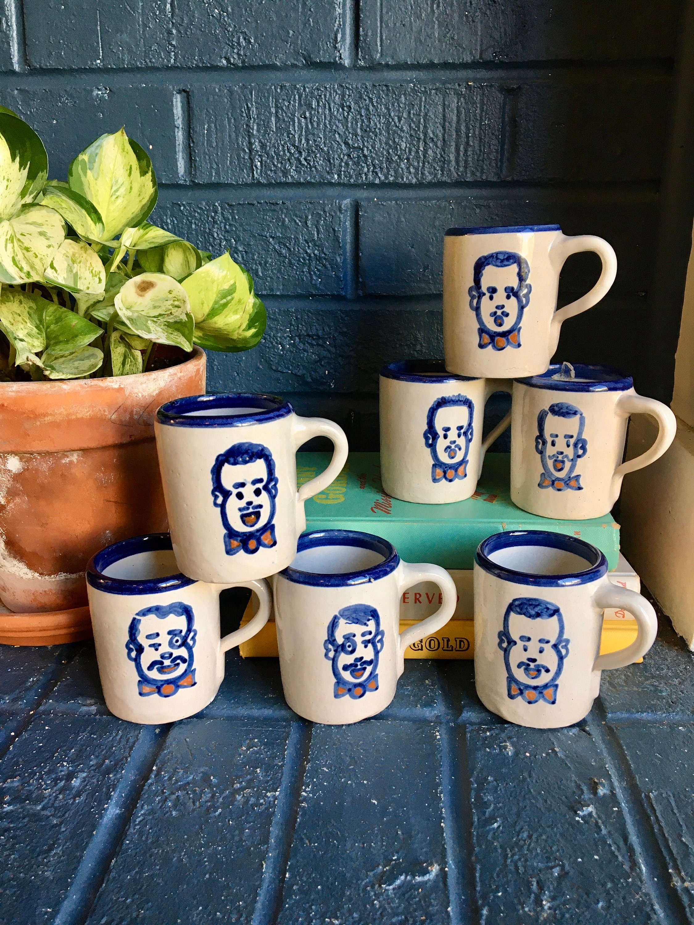 Set of 7 Small Coffee Mugs Espresso Mugs with Hand Painted Etsy