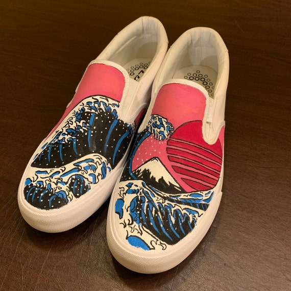 painted vans slip ons