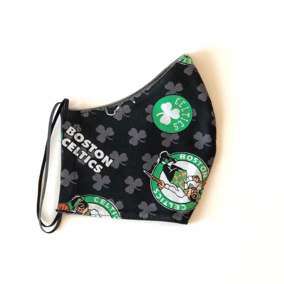 Boston Celtics Nba Basketball Fabric Face Mask Etsy