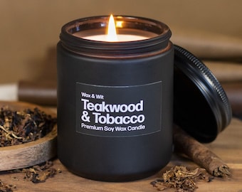Candles for Men | Tobacco Candles | Teakwood  Candles | Man Candles | Coffee Candle | Bathroom Candle - 9oz
