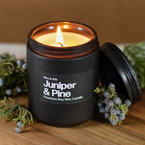 Juniper & Pine Candle | Candles for Men | Man Candles | Masculine Candle | Bathroom Candle | Mens Candle for Home - 9oz