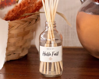 Fall Reed Diffuser for Home, Hello Fall Diffuser, Reed Diffuser Set, Home Fragrance, Bathroom Diffuser, Office Diffuser, Fall Scents