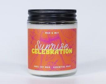 Sunrise Celebration Candle, Beach Candle, Scented Soy Candle for Home, Birthday Gift, Housewarming Gift - 9oz