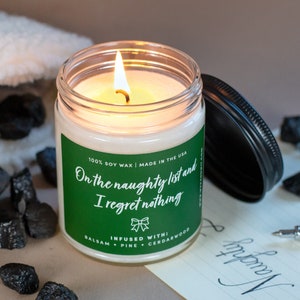 Christmas Candle | Naughty List Candle | Christmas Scented Candles | Winter Candle | Holiday Candles | Christmas Decor - 9oz Soy Candle