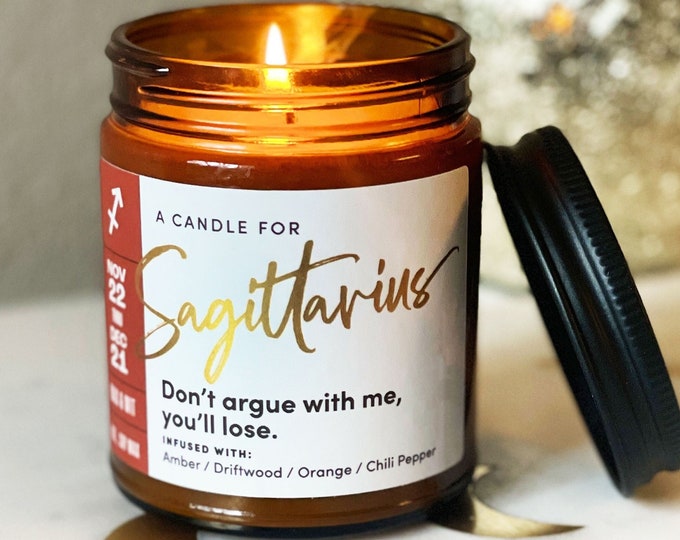 Sagittarius Candle, Zodiac Candle, Astrology Candle, Birthday Gifts for Her, Candle Gifts for Women