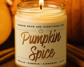Pumpkin Spice Candle, Fall Candles, Fall Gifts, Candle Gifts for Women, Scented Candles, Gifts for Her