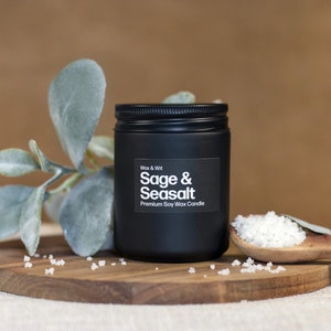 Candles for Men Sage Candles Sea Salt Candles Man Candles Coffee Candle Bathroom Candle 9oz image 6