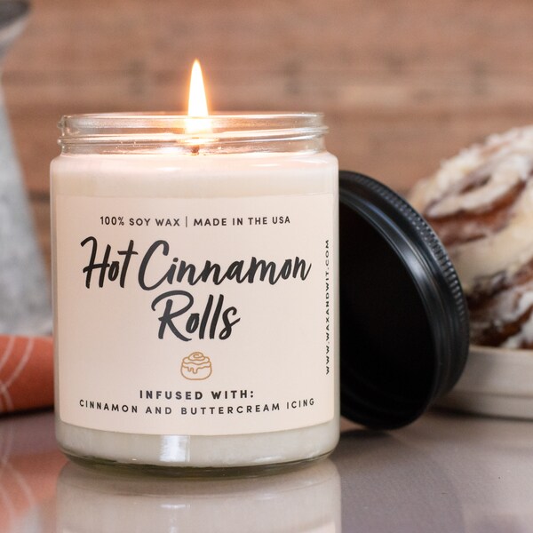 Cinnamon Roll Candle | Cinnamon Bun Candle | Cinnamon Candle | Fall Candles | Christmas Soy Candle | Dessert Candle - 9oz Soy Candle