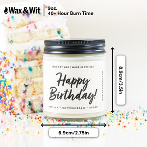 Happy Birthday Candle, Birthday Cake Candle, Birthday Candles for Women, Birthday Candles Gifts for Women, 100% Soy Wax 9oz image 4