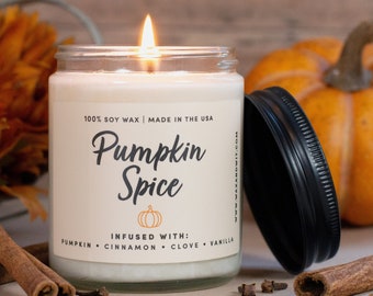 Pumpkin Spice Candle | Pumpkin Soy Candle | Fall Scented Candle for Home | Fall Candles | Pumpkin Spice Season - 9oz