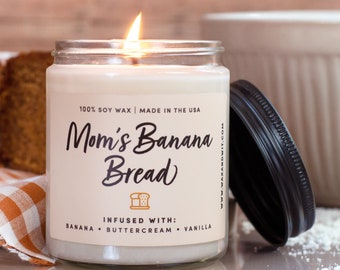 Banana Bread Candle | Autumn Candle | Fall Scented Candle for Home | Fall Candles | Dessert Candle | Christmas Soy Candle- 9oz Soy Candle