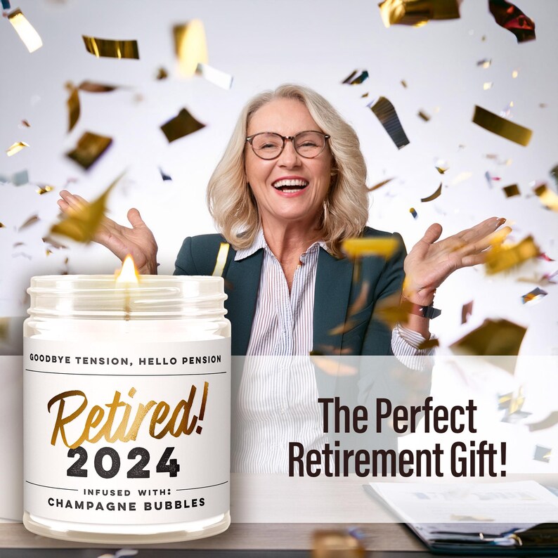 Retirement Candle, Happy Retirement Gifts, Retirement Gifts for Women