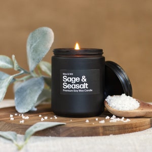 Candles for Men Sage Candles Sea Salt Candles Man Candles Coffee Candle Bathroom Candle 9oz image 5