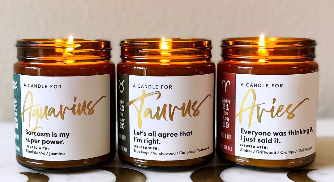 Zodiac Candles, Astrology Candles, Zodiac Gifts, Astrology Gifts
