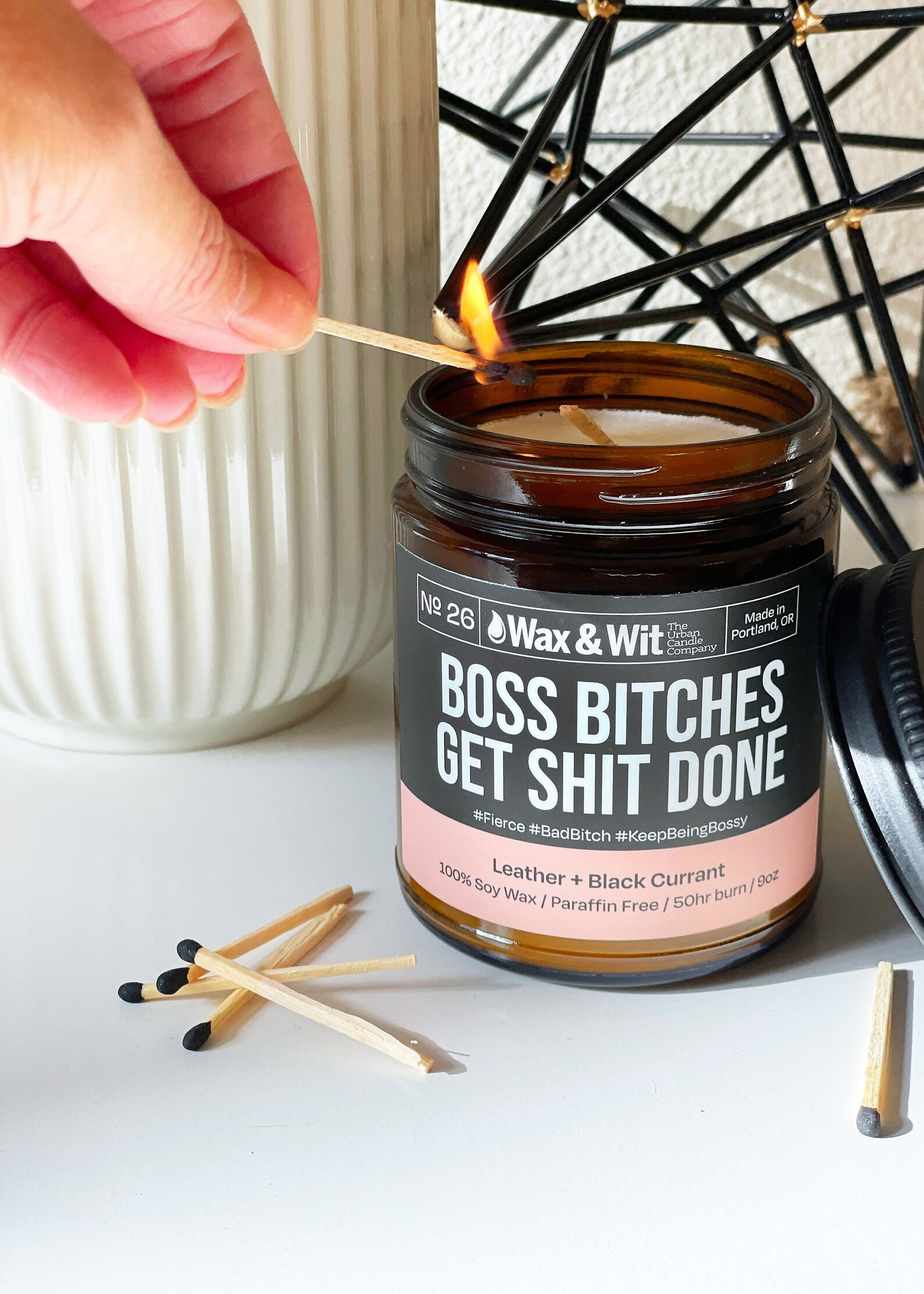 Funny Candles Scented Soy Candle 9 Oz Amber Glass Boss Etsy