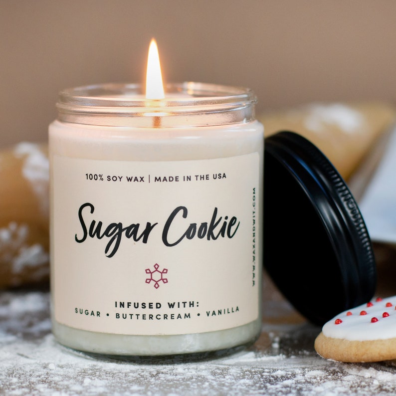 Christmas Candle Sugar Cookie Candle Christmas Scented Candles Winter Candle Holiday Candles Christmas Decor 9oz Soy Candle image 1