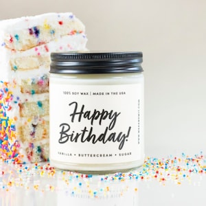 Happy Birthday Candle, Birthday Cake Candle, Birthday Candles for Women, Birthday Candles Gifts for Women, 100% Soy Wax 9oz image 5