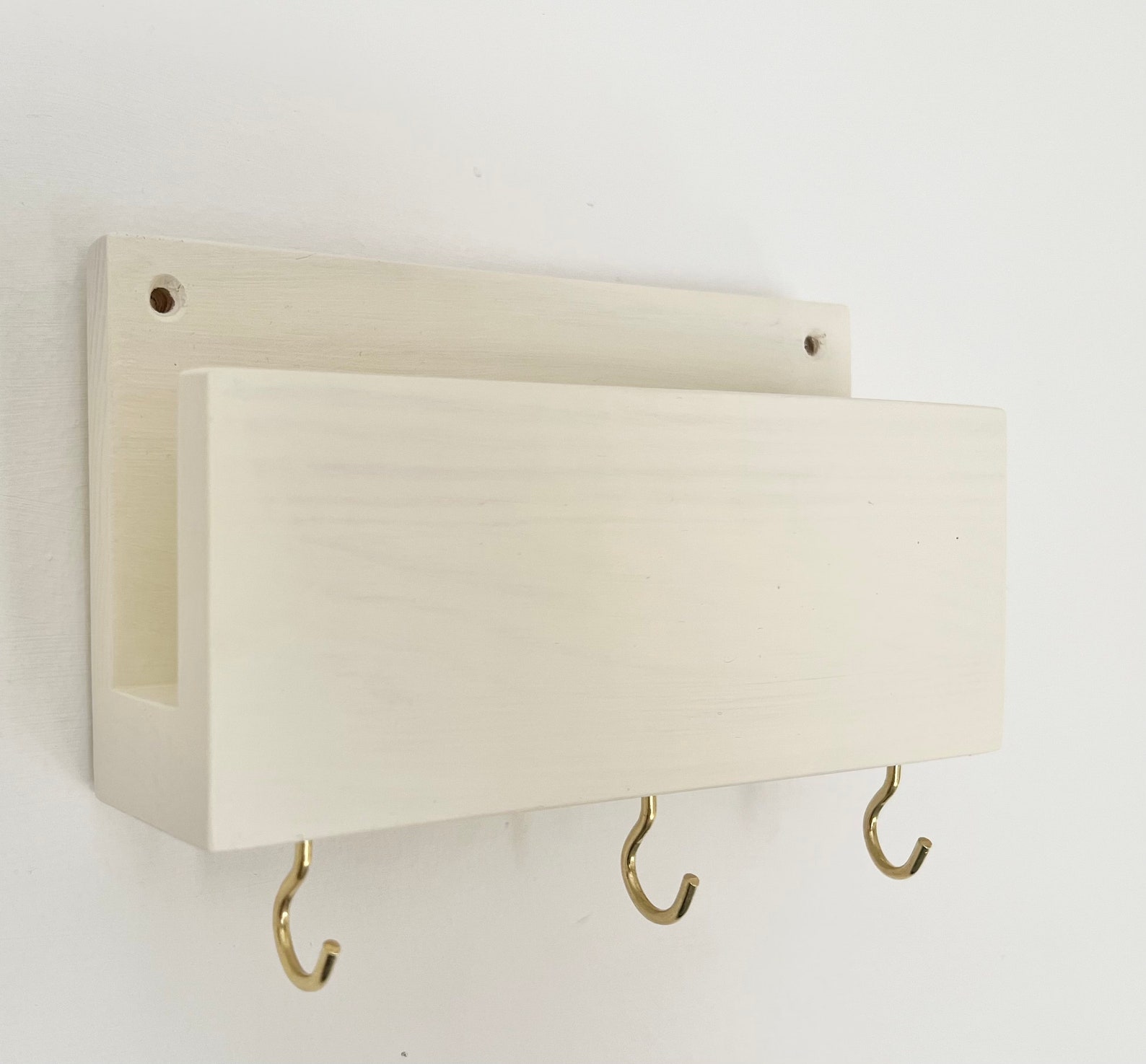 Key Hook Letter Rack | Wood Letter Rack | Personalised Letter Rack ...