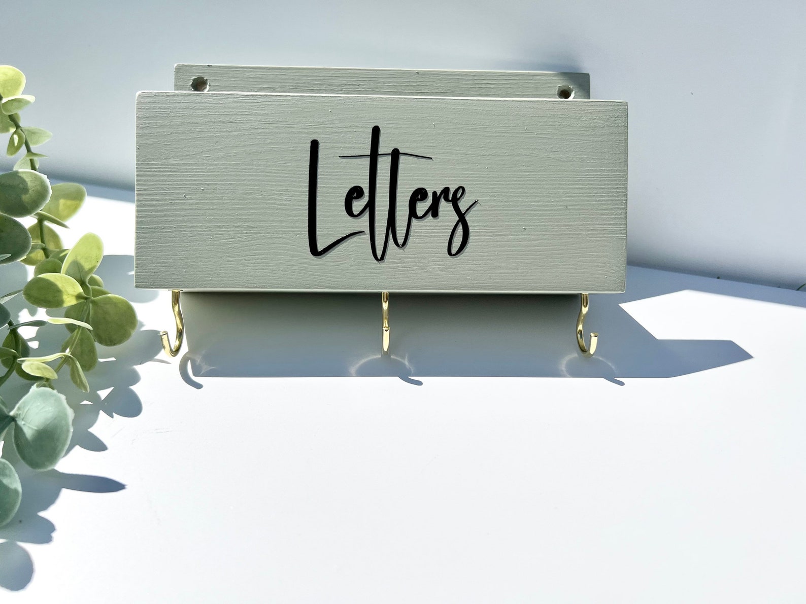Key Hook Letter Rack | Wood Letter Rack | Personalised Letter Rack ...