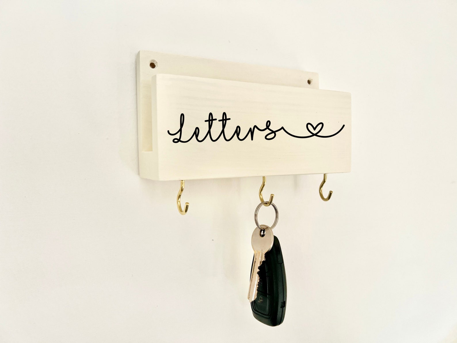 Key Hook Letter Rack | Wood Letter Rack | Personalised Letter Rack ...