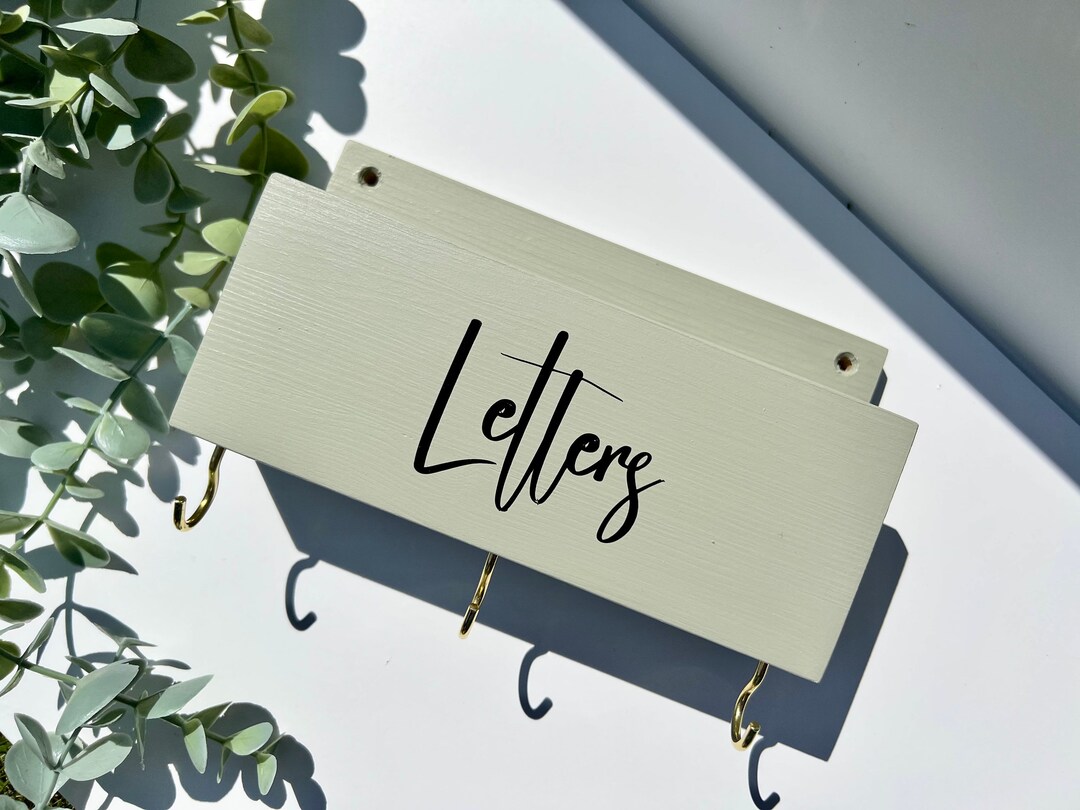 Key Hook Letter Rack Wood Letter Rack Personalised Letter Rack Key and ...