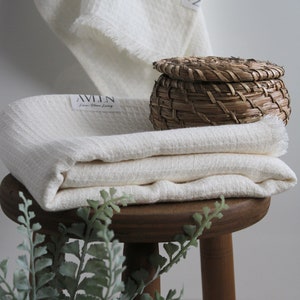 NEW Linen Waffle Ecru Towel, Luxurious Natural Spa Set, Oeko-Tex Certified Linen, Bath towel and Hand towel, Perfect gift, ivory cream linen
