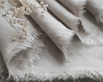Natural Linen Napkins with Hand Frayed Edge, Wedding, Party Table Decor