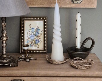 White Spiral Taper Candle – Chunky Twist, Decorative Home Ornament, Statement Decor