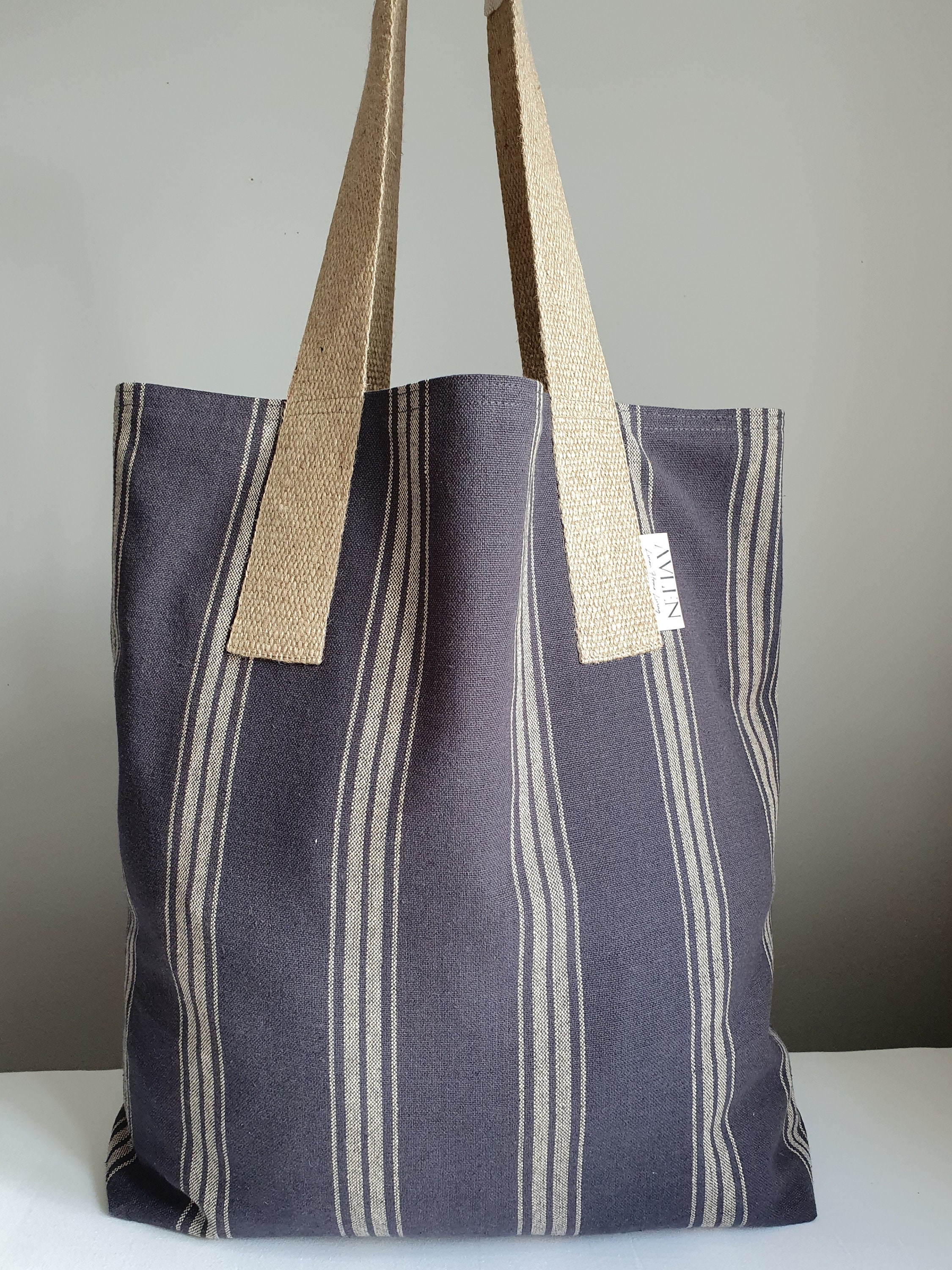 Pure Linen Shopper Bag Linen Beach Bag Eco Tote Bag Linen Etsy UK
