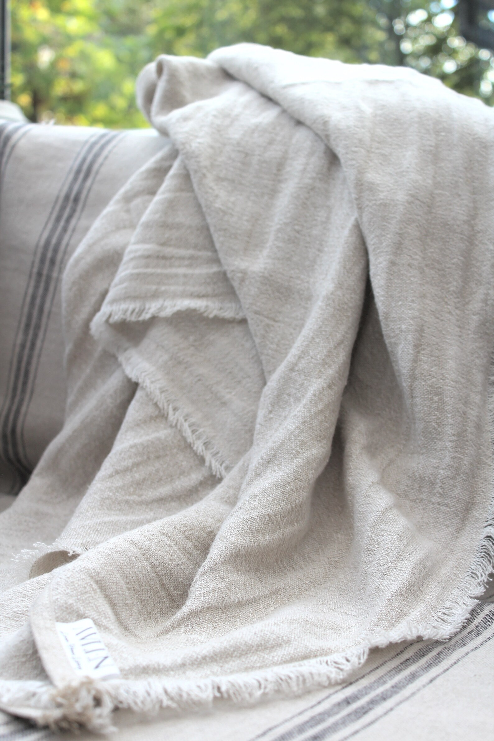 Linen Blanket Throw Oekotex Linen Blanket Soft Linen Bed Etsy
