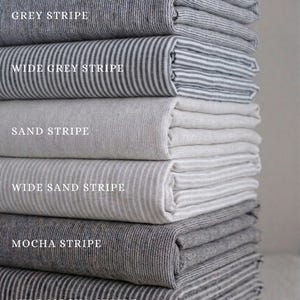 100% Pure Oeko‑Tex Linen Fabric by the Metre – Soft Washed Linen in Neutral Stripes, UK Fabric for Curtains, Dressmaking & Homeware - Siena image 4