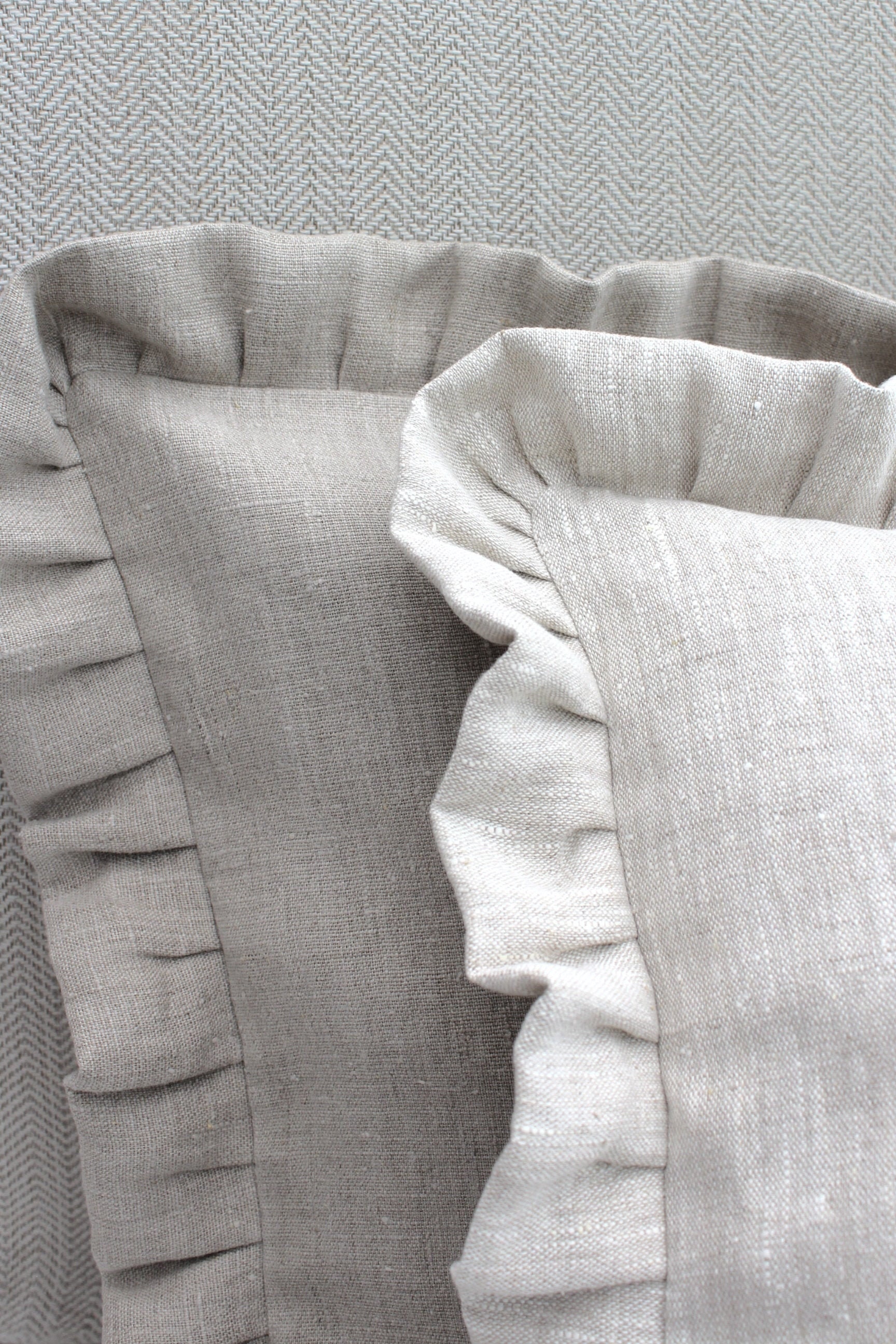 Ruffled Linen Cushion Cover Oeko-tex Certified Linen - Etsy UK