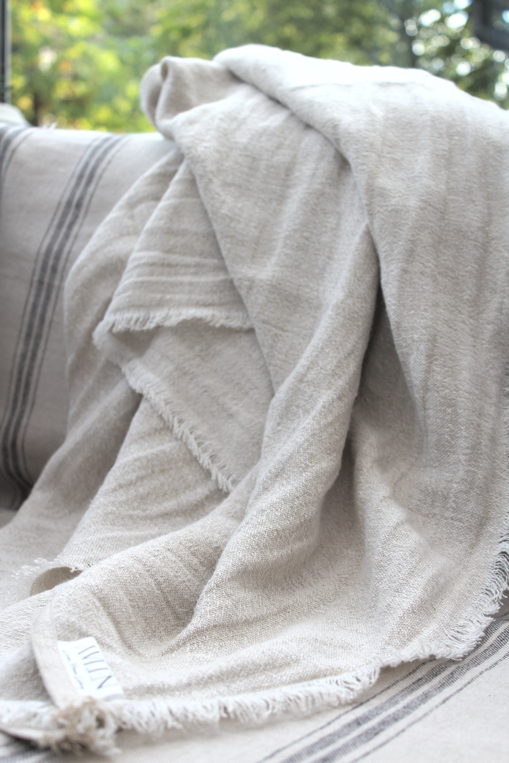 Linen Blanket Throw Oekotex Linen Blanket Soft Linen Bed Etsy UK