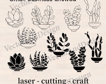 Succulent SVG Bundle, Cactus Clipart, Postcard Design, Scrapbooking PNG