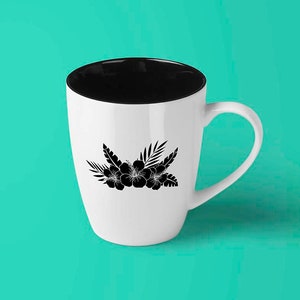 Hibiscus Flower SVG Stencil, Hawaiian Tropical Flowers Template Cut File (Digital Download)