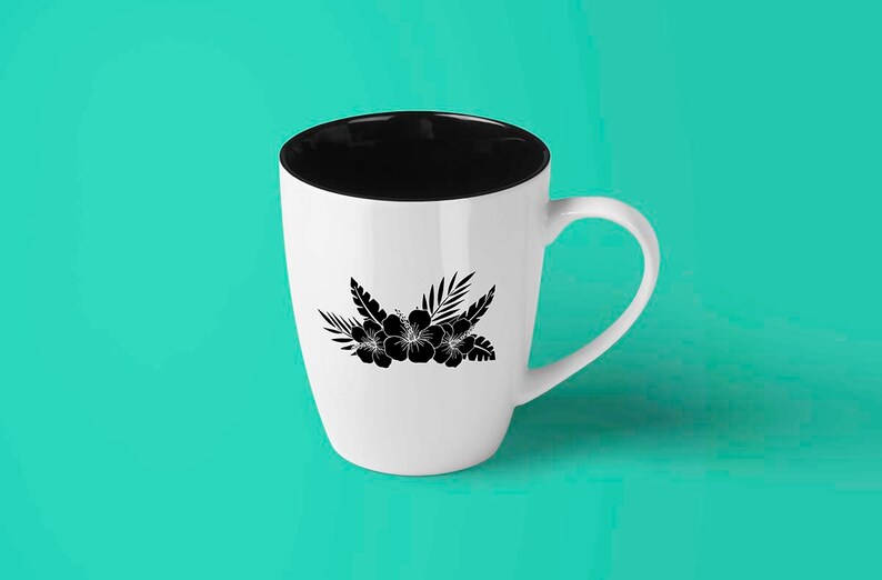 Hibiscus Flower SVG Stencil, Hawaiian Tropical Flowers Template Cut File (Digital Download)