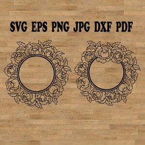Rose frame SVG, Boho Rose clipart, Floral frame SVG, bruiloft frames SVG, vierkante frame SVG, krans van rozen, cirkelframe, frame gesneden bestand