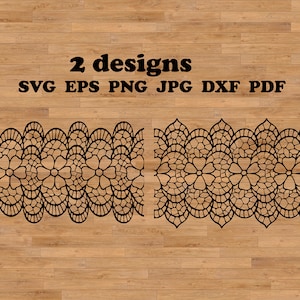 Patrón de encaje SVG, patrón floral de encaje, vaso Peekaboo, clipart de encaje, borde de encaje, enredaderas florales, SVG de encaje, encaje floral SVG