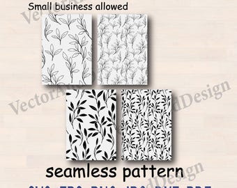 Leaf Seamless Pattern A4, Botanical Digital Paper for Scrapbooking and Crafts
