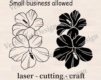 Hibiscus flower svg Hawaiian Stencil, Tropical Template Cut File, SVG for Cricut and Silhouette