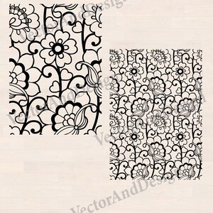 Floral Lace SVG Template, Seamless Pattern, Filigree Ornament (Digital Download)