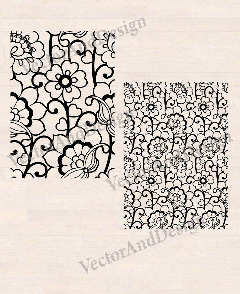 Floral Lace SVG Template, Seamless Pattern, Filigree Ornament (Digital Download)
