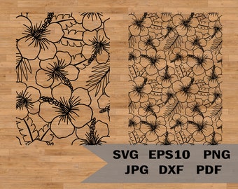Seamless Pattern svg, hibiscus svg, Tropical Hibiscus, Hibiscus Pattern, hawaii pattern, Hibiscus Flowers, hawaiian floral art, Floral