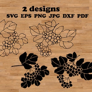 Viburnum SVG, bayas SVG para cortar, bayas SVG, archivo digital de Ucrania, pintura de bayas, patrón PDF popular, SVG botánico, archivos de corte de otoño