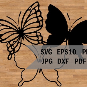 Schmetterling SVG Schablone, durchbrochener digitaler Schmetterling, Vorlagenformat für Plotter, SVG-Datei für Cricut und Silhouette, Vinyl-Aufkleber