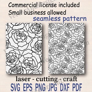 Roses seamless pattern svg, western Filigree Pattern, Floral Vector Graphics
