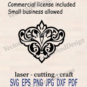 Baroque pattern template, SVG for Cricut and Silhouette cutting file, Openwork pattern Instant Download
