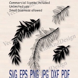 Rama de sauce SVG, archivo cortado con láser, borde botánico (descarga digital)