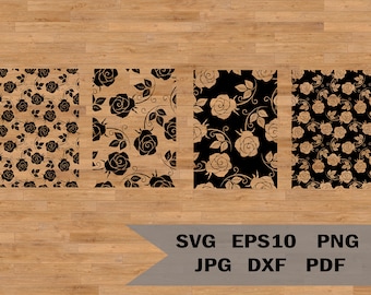 Roses pattern svg, seamless pattern svg, rose flower svg, rose stencil svg, rose car decal, rose sticker svg, botanical svg, Western Floral