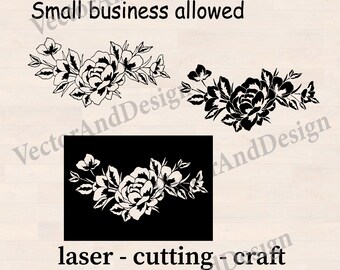 Peony Bouquet SVG, Floral Arrangement Cut File, Botanical Flowers for Cricut, Laser